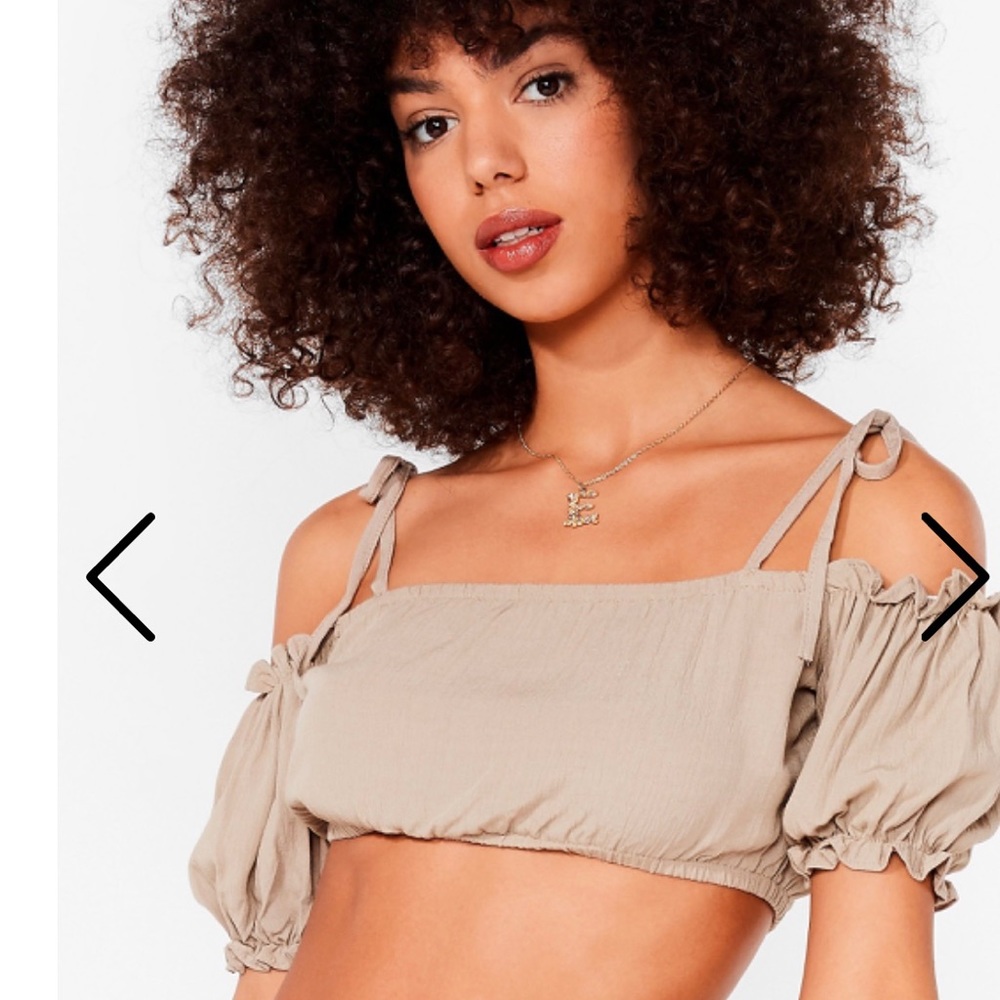 Nasty Gal puff sleeve crop top